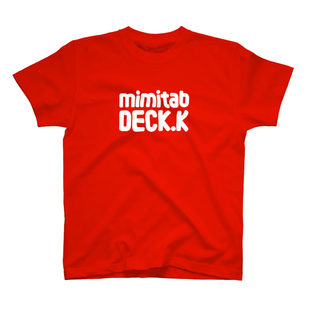 mimitabDECK.Kの耳たぶでっけー（白ロゴ） スタンダードTシャツ