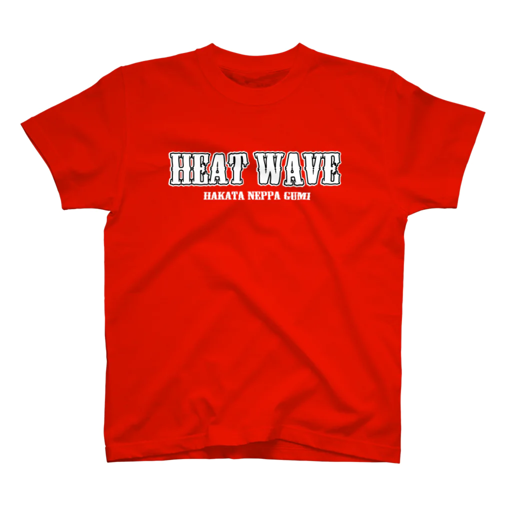 博多熱波組の"HEAT WAVE" TEE_Red スタンダードTシャツ