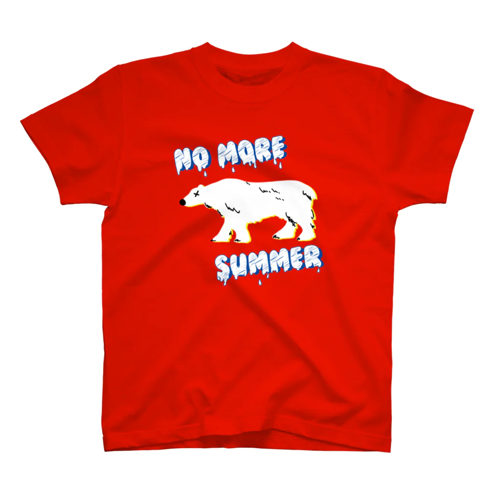 octpaco_きまぐれ商店のNO MORE SUMMER しろくまB スタンダードTシャツ