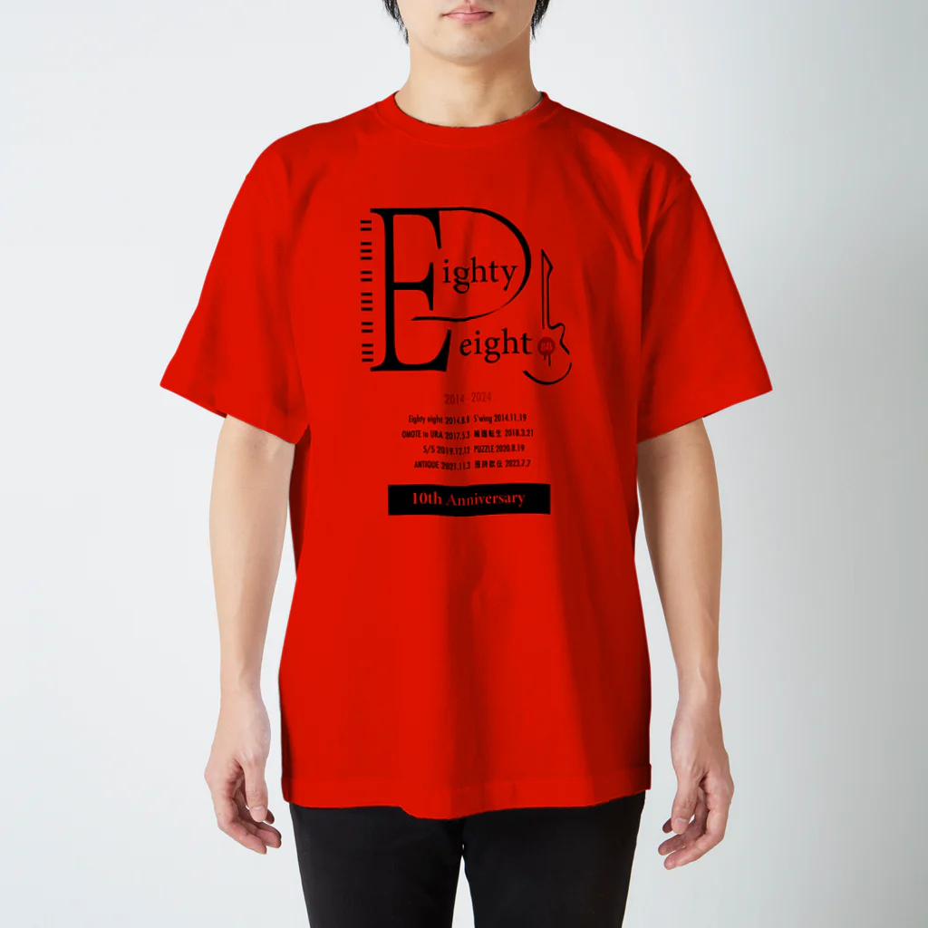 88SHOP【限定】のEighty eight 10周年 アニバーサリーTシャツ【レッド】 Regular Fit T-Shirt