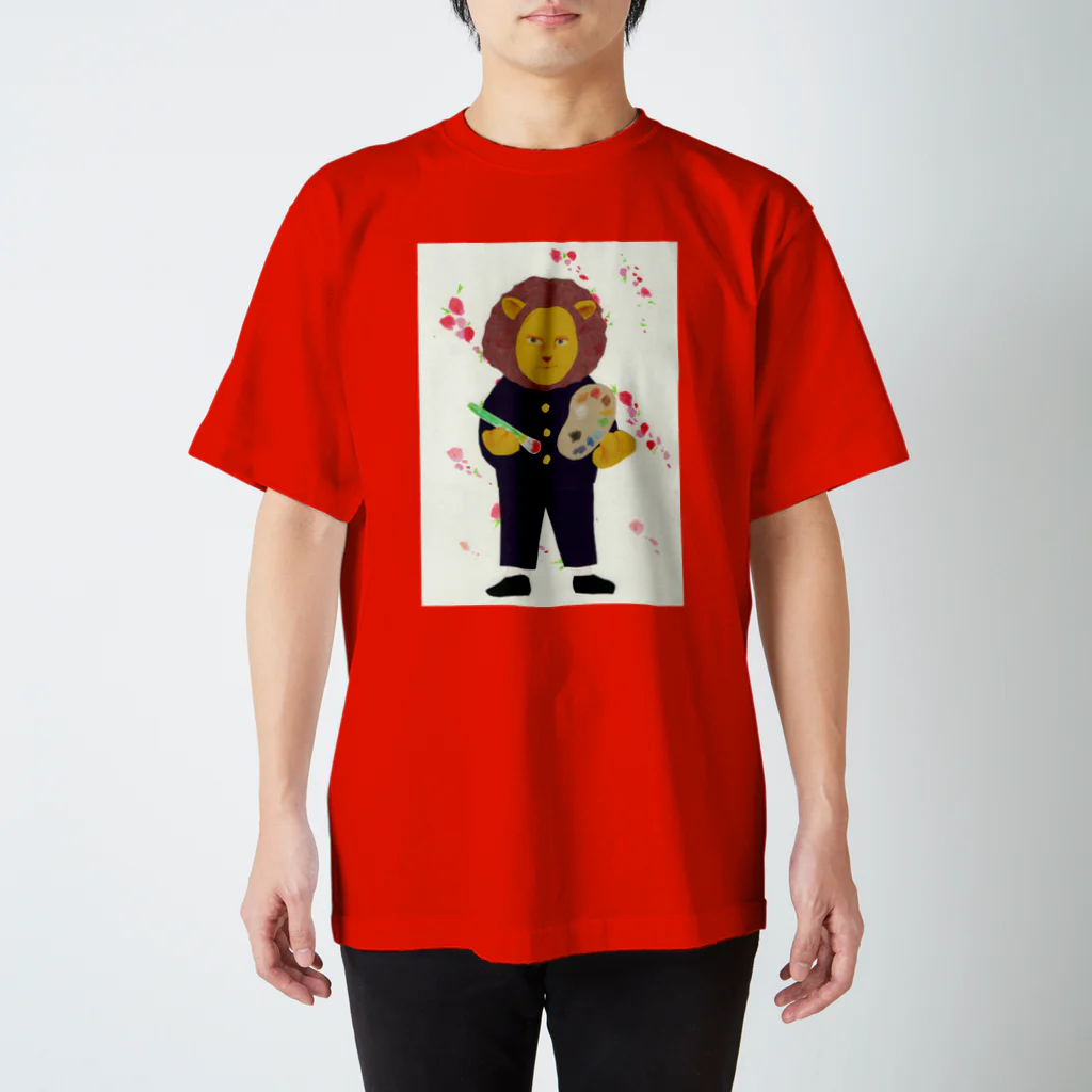 木登り堂のライオンと桃の花 Regular Fit T-Shirt