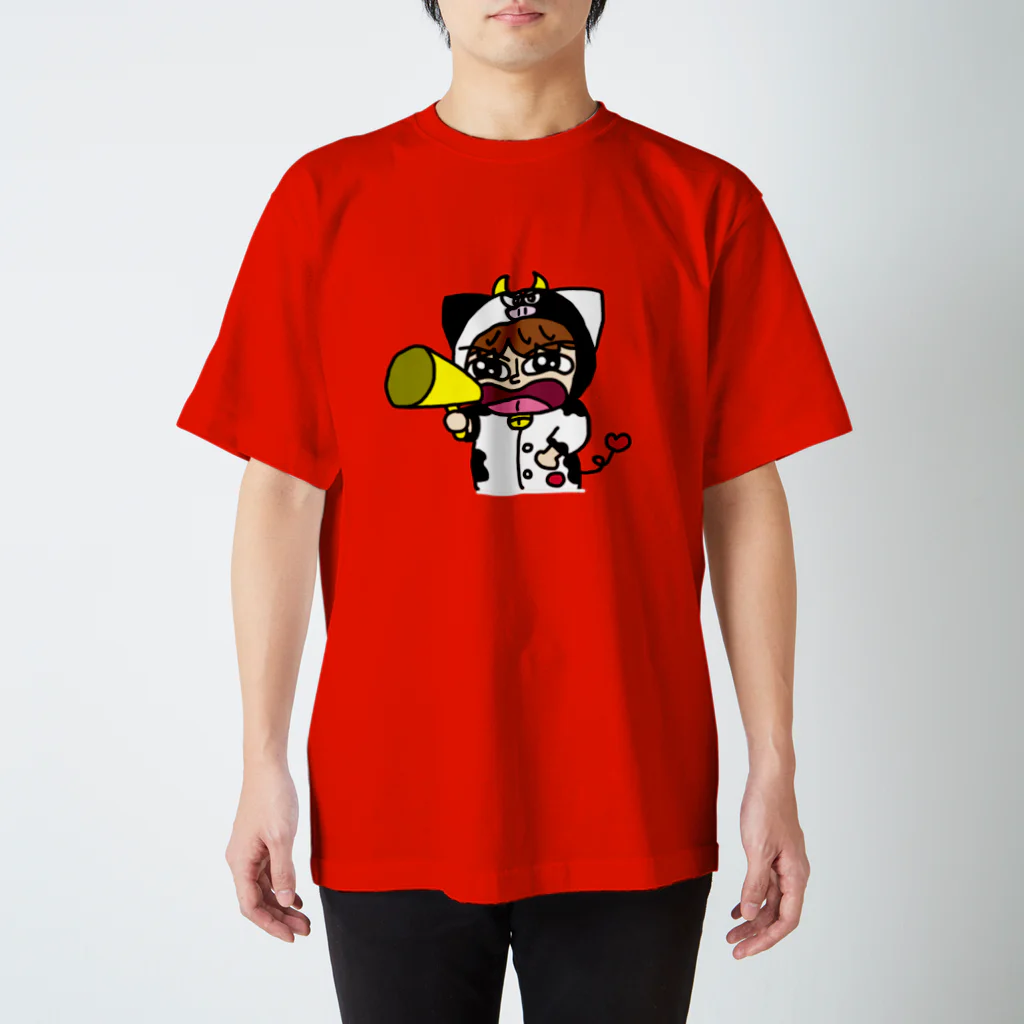 かつめディアショップの加古川のうしくん　メガホンver スタンダードTシャツ