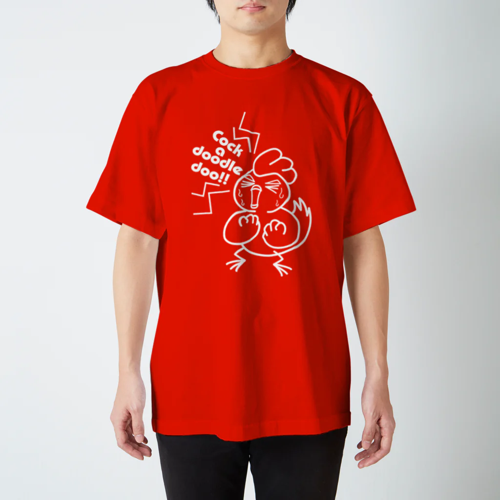 大道芸人 ぼびー(にわぼび と ぼびだるま)のにわぼび！叫ぶ！白線 スタンダードTシャツ