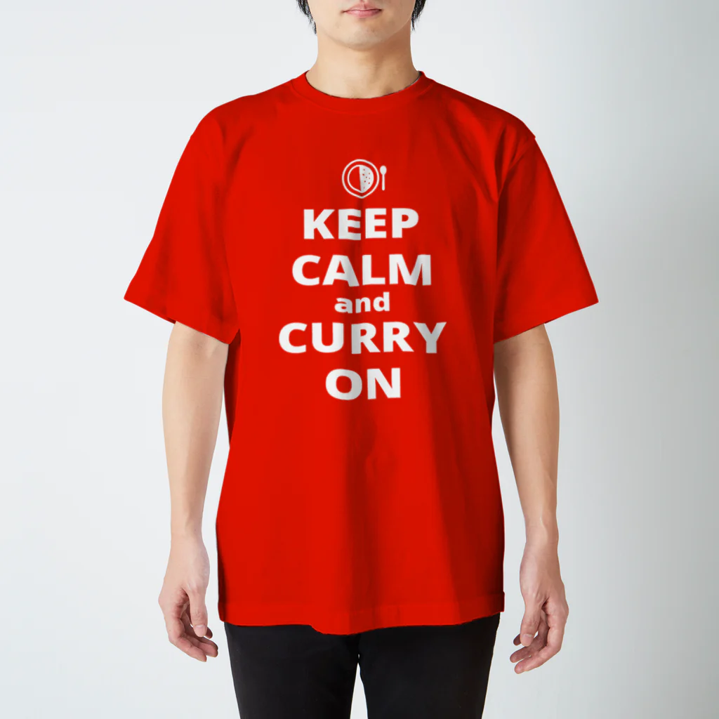 borderLinerのKEEP CALM AND CURRY ON color 티셔츠