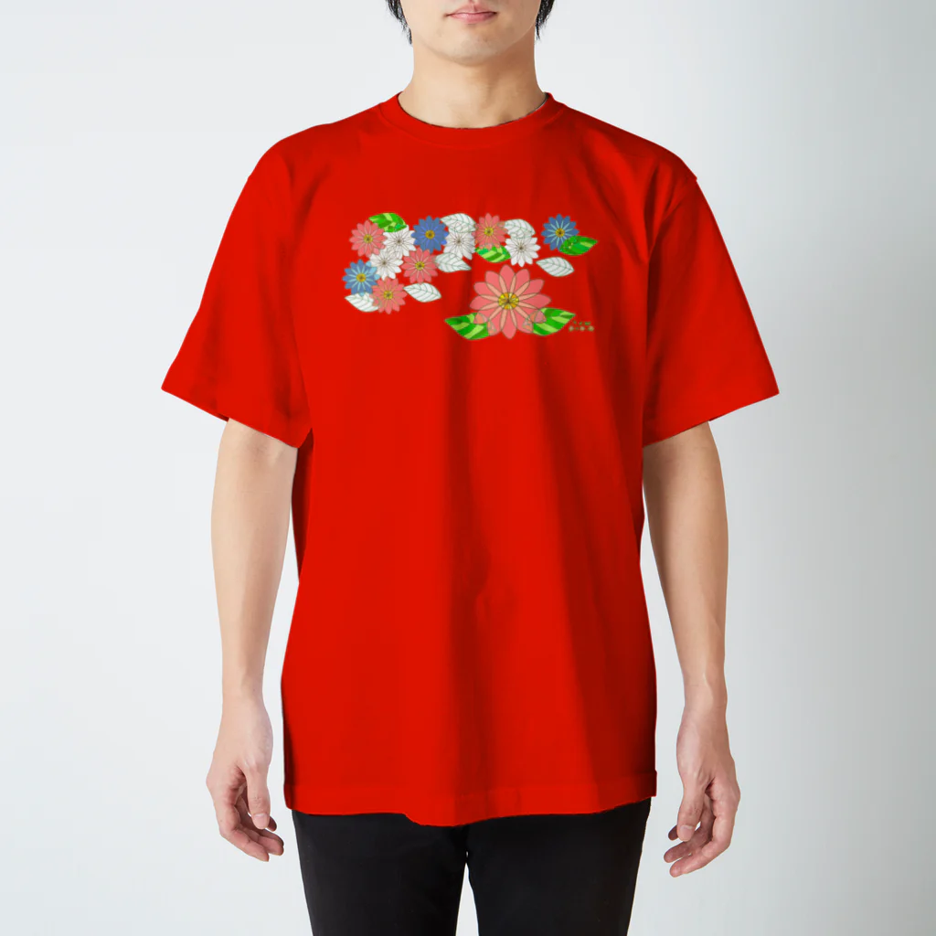 Tender time for OsyatoのStained glass flowers　～side～ Regular Fit T-Shirt