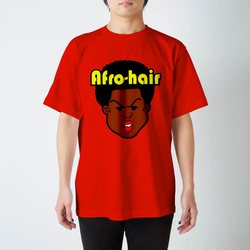 MusicJunkyのAfro-hair(アフロヘア） スタンダードTシャツ