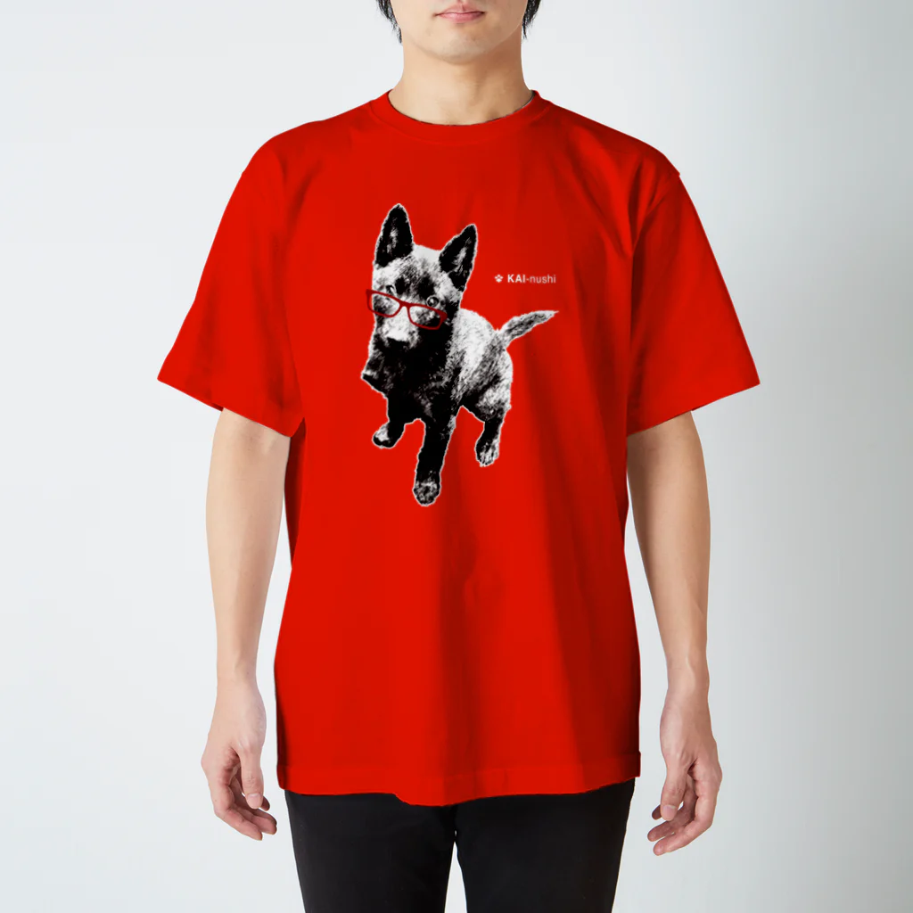 甲斐主オンラインショップの甲斐犬Tシャツ（赤色用） Regular Fit T-Shirt