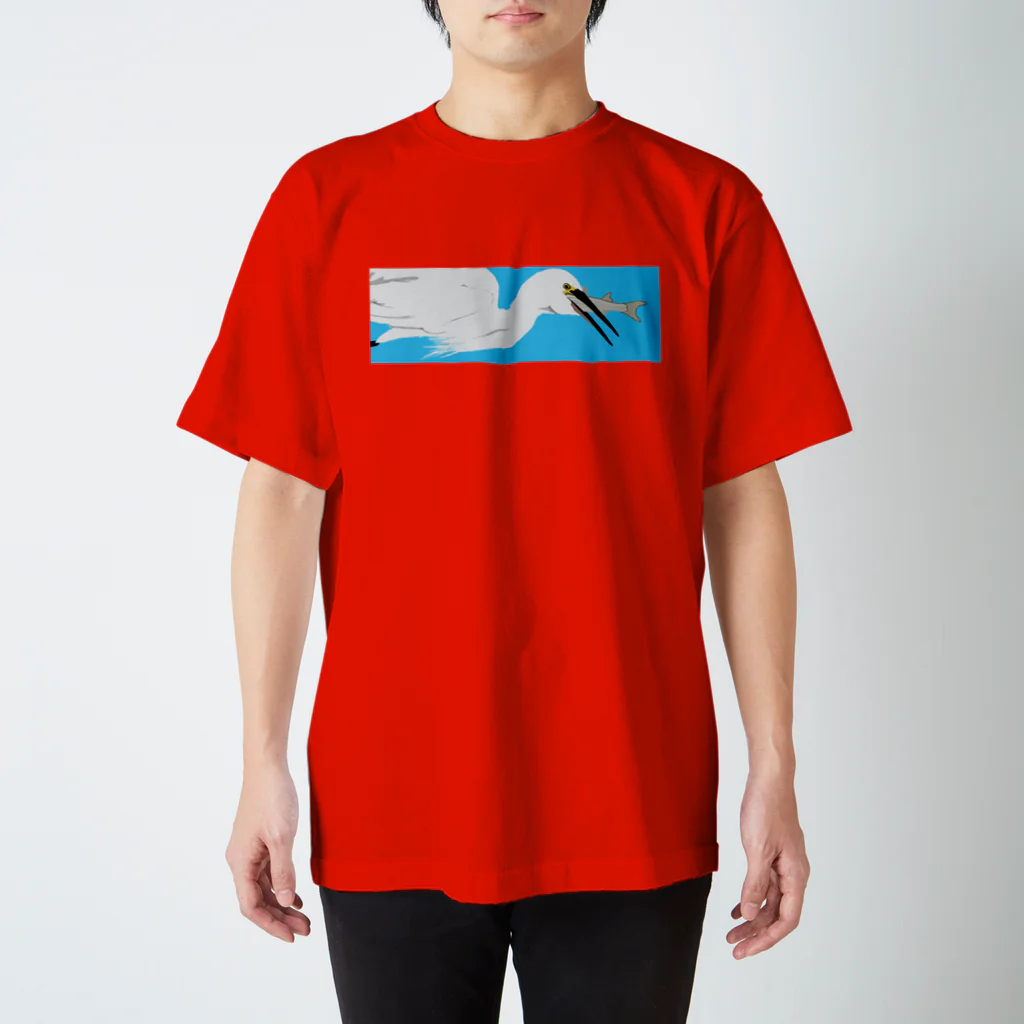 MoVのコサギ、魚は飲み物 Regular Fit T-Shirt