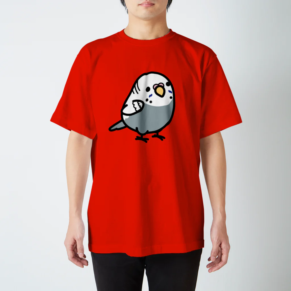 Cody the LovebirdのChubby Bird セキセイインコ　グレー　女の子 スタンダードTシャツ