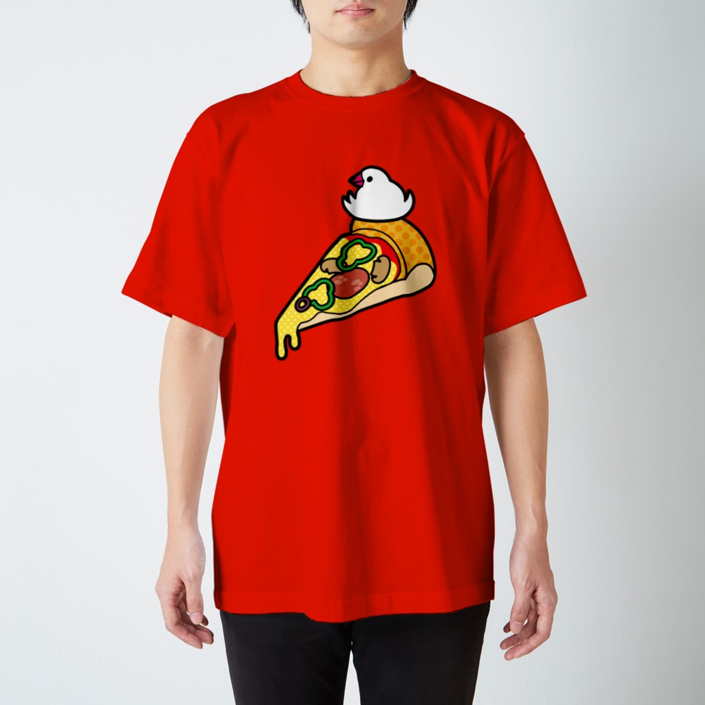 Sugarfrostのピザで暖をとる文鳥 Regular Fit T-Shirt