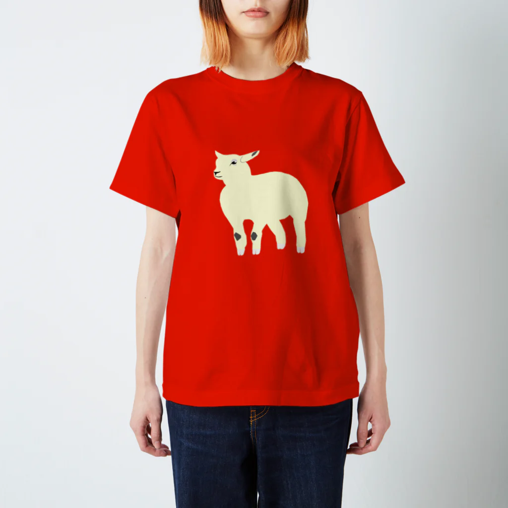 simplewaysのlamb_01_redBG Regular Fit T-Shirt