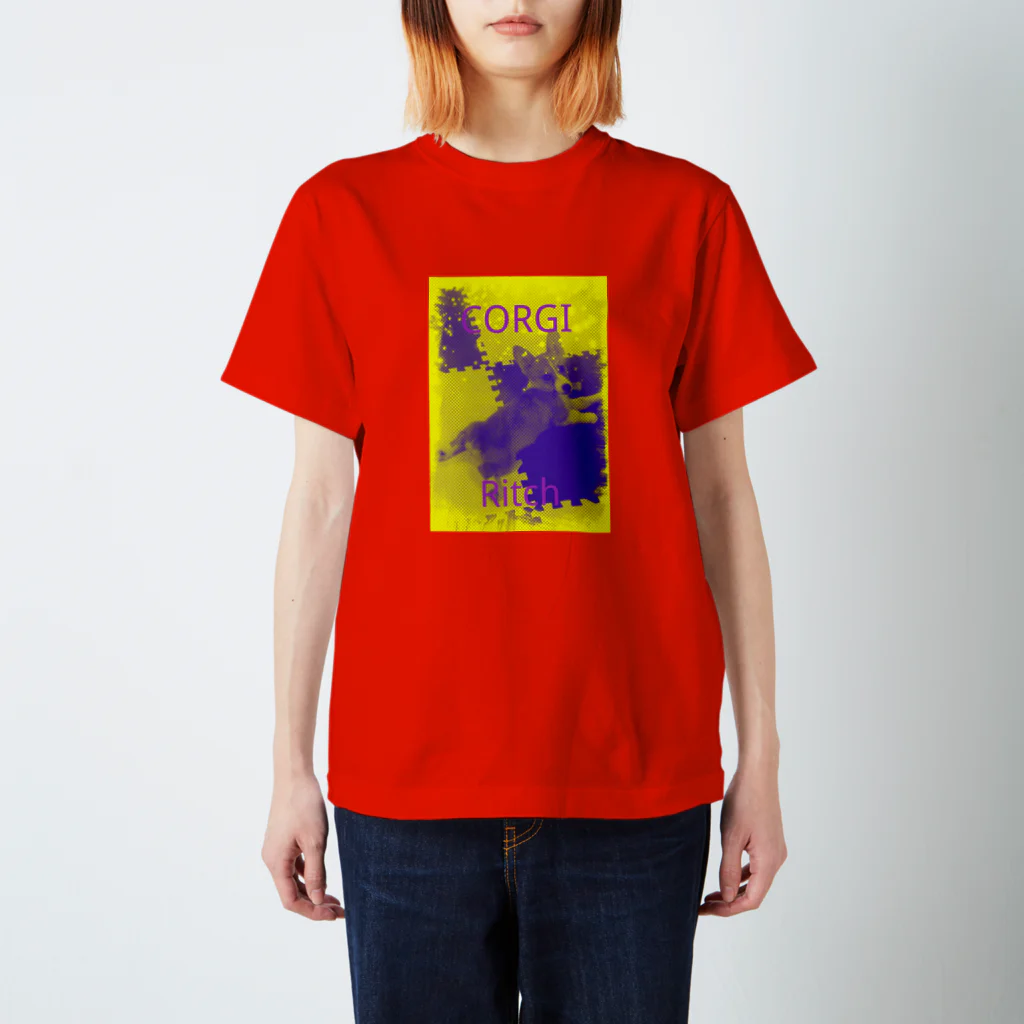 ichiyac designのコーギーのリッチ スタンダードTシャツ