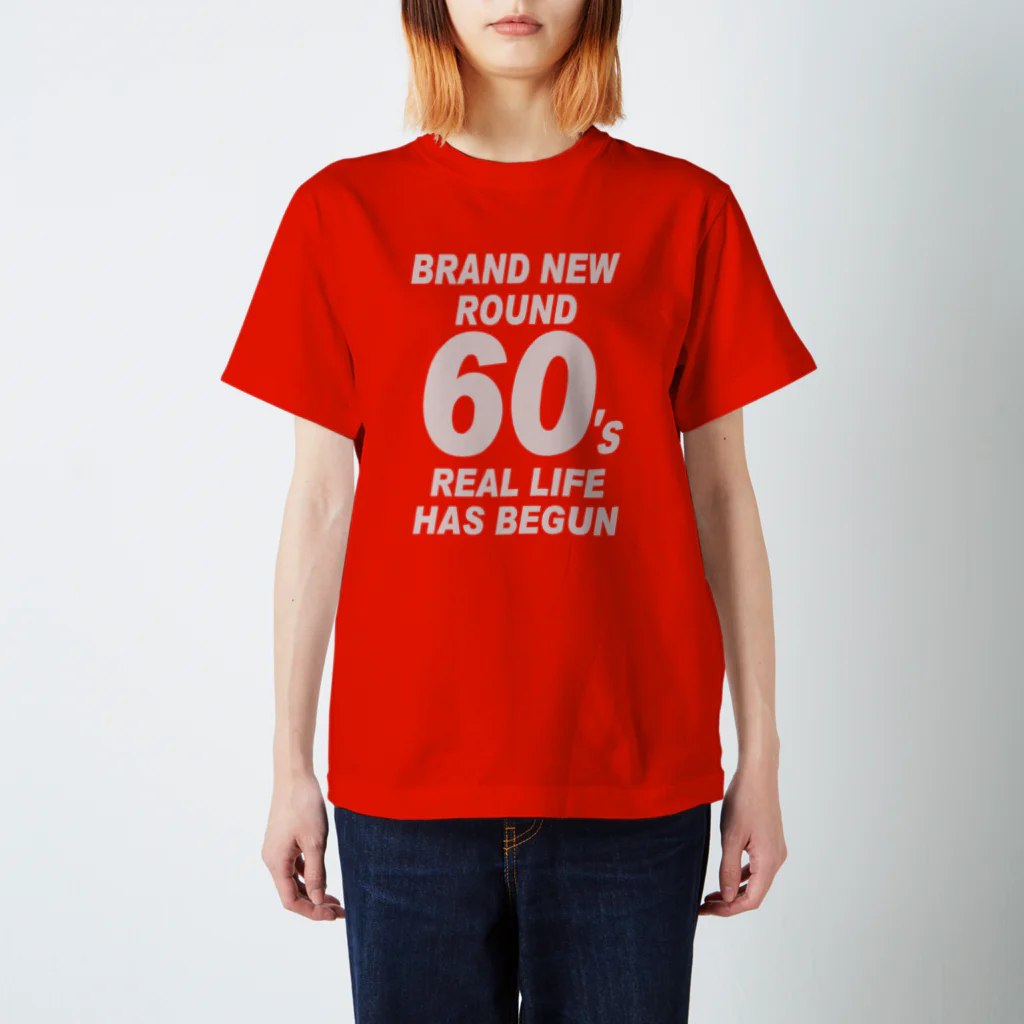 キッズモード某のROUND60 / 還暦＆アラ還を軽やかにすごすロゴ(濃色用) Regular Fit T-Shirt