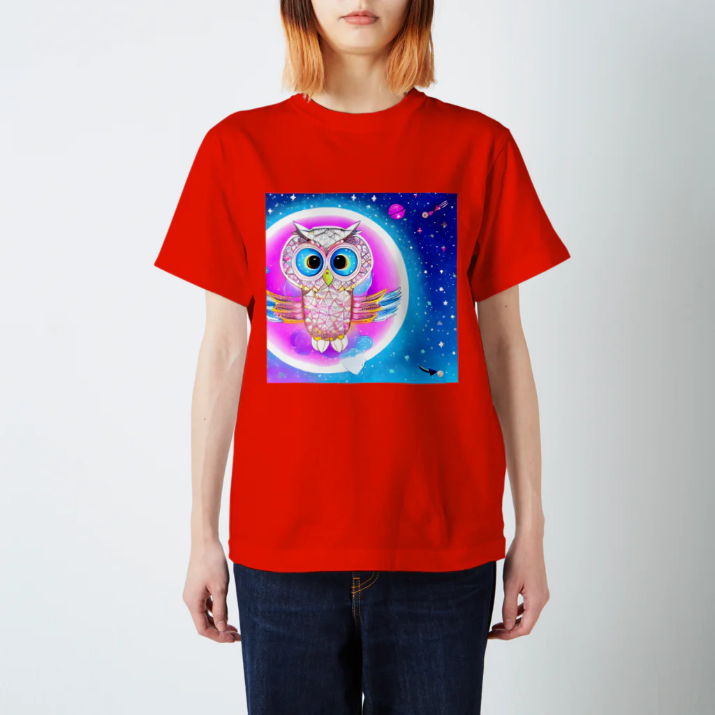 Moichi Designs Shop-2023のフクロウの宇宙飛行士 Regular Fit T-Shirt