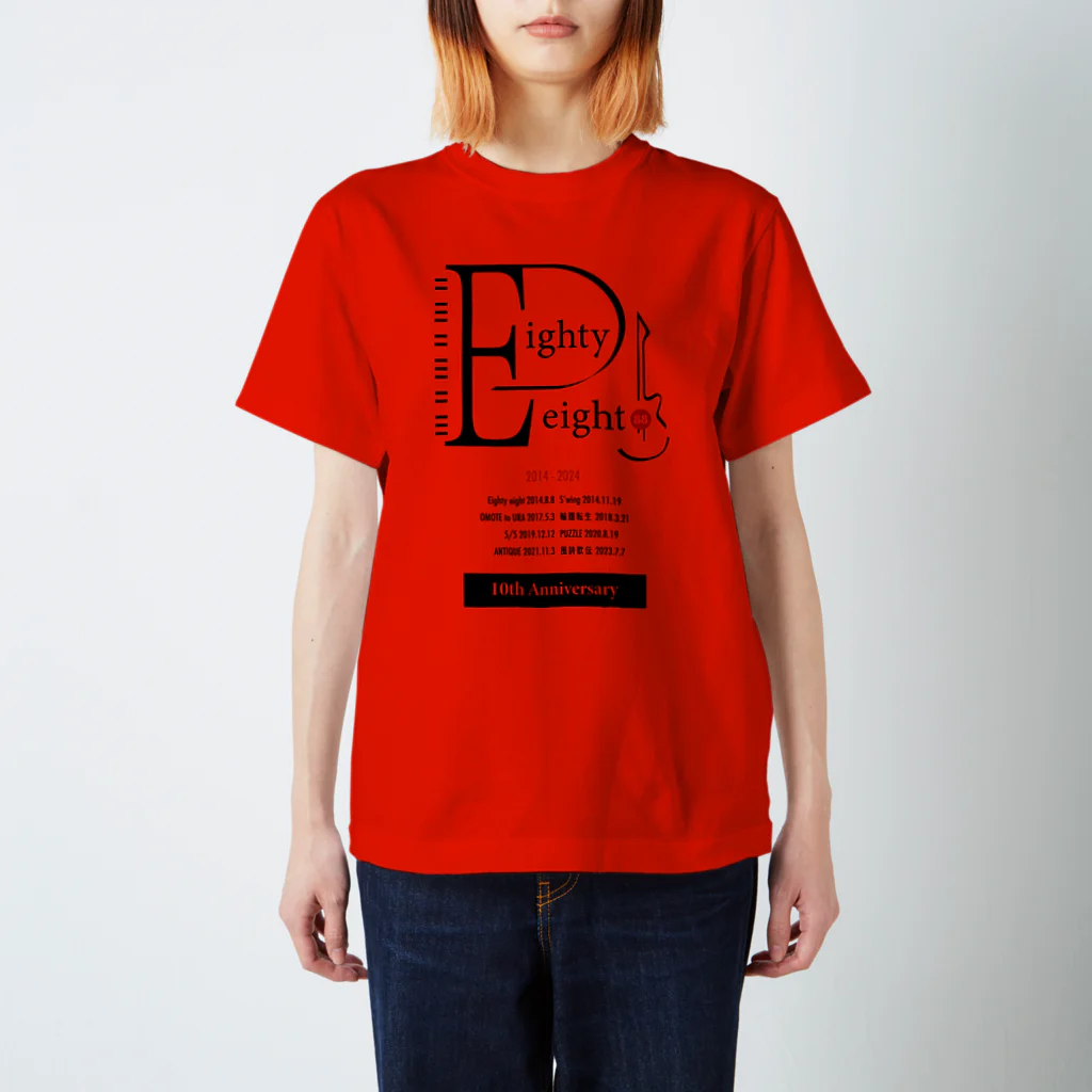 88SHOP【限定】のEighty eight 10周年 アニバーサリーTシャツ【レッド】 Regular Fit T-Shirt