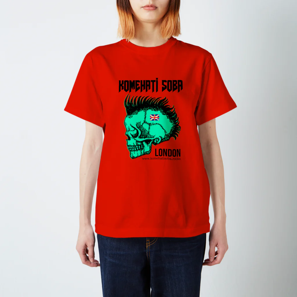 米八そばグッズショップの【米八そば】ロンドン支店(赤)Tシャツ スタンダードTシャツ