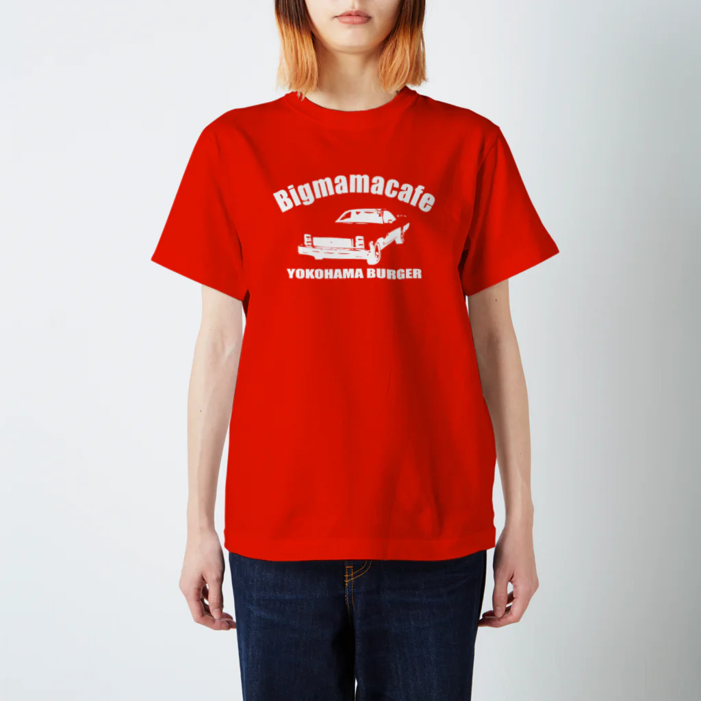 BigmamacafeのBigmamacafe YOKOHAMA BURGER B ホワイト Regular Fit T-Shirt