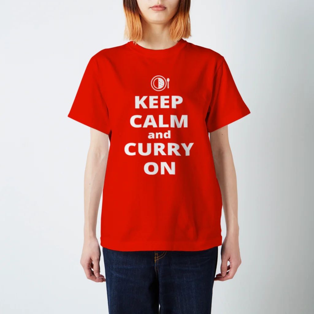 borderLinerのKEEP CALM AND CURRY ON color 티셔츠