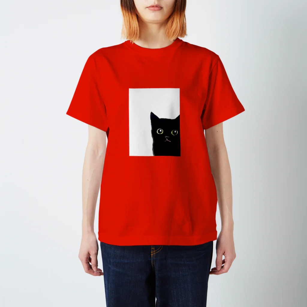 WAMI ARTの窓の黒猫 スタンダードTシャツ