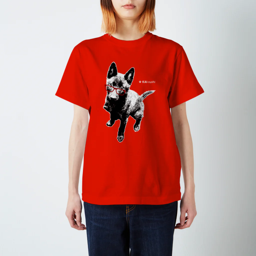 甲斐主オンラインショップの甲斐犬Tシャツ（赤色用） Regular Fit T-Shirt