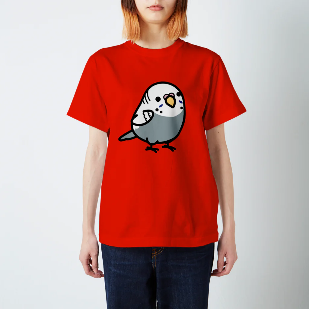 Cody the LovebirdのChubby Bird セキセイインコ　グレー　女の子 スタンダードTシャツ