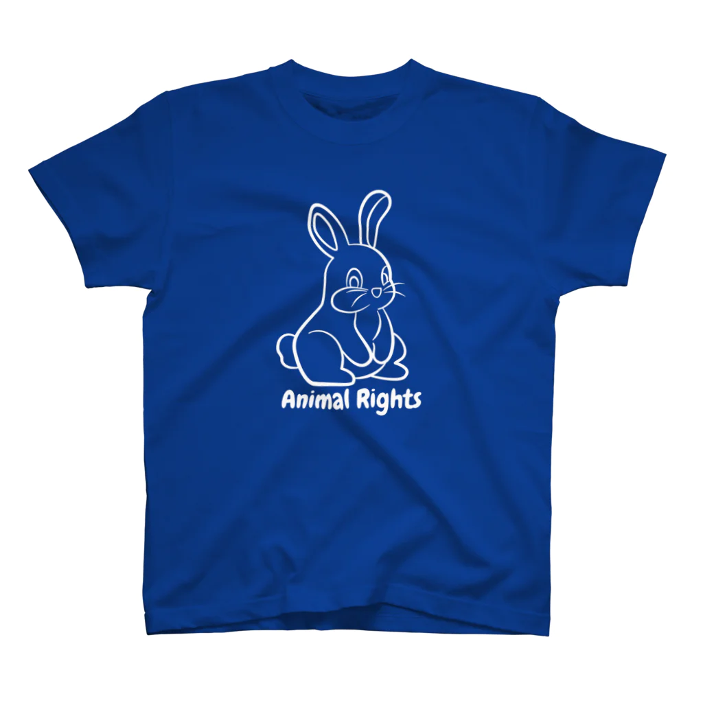 VEGAN SHOP FREEのアニマルライツうさちゃん（白） Regular Fit T-Shirt