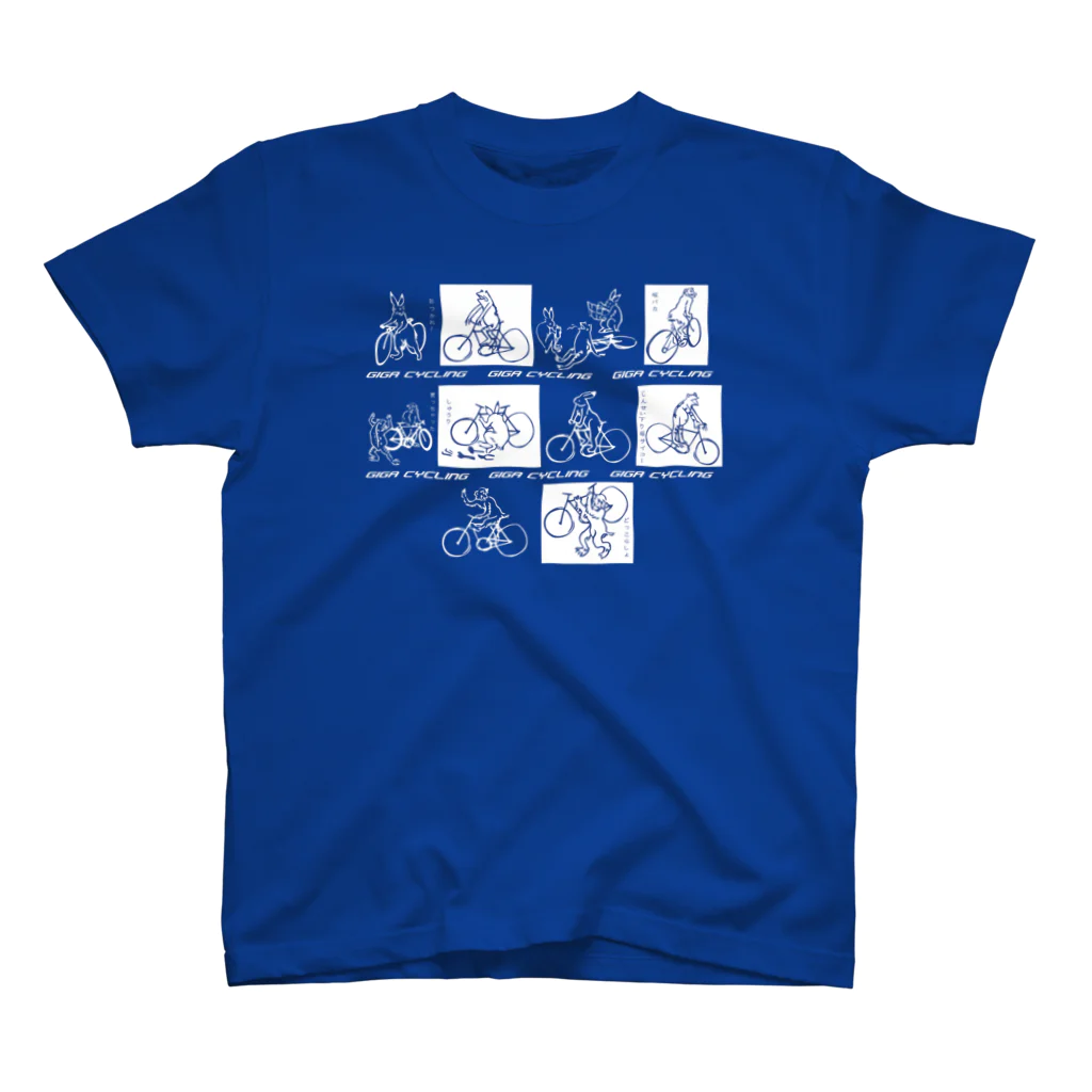 もびのりショップのgiga_cycling_grid_blue Regular Fit T-Shirt