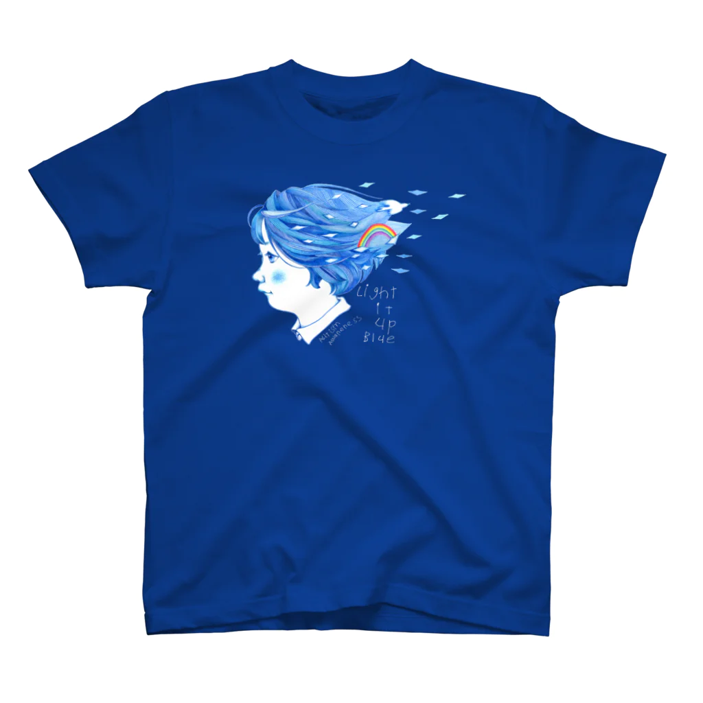 BonamiのLight it up Blue「すずちゃんの青い寝ぐせ」ダークカラー Regular Fit T-Shirt