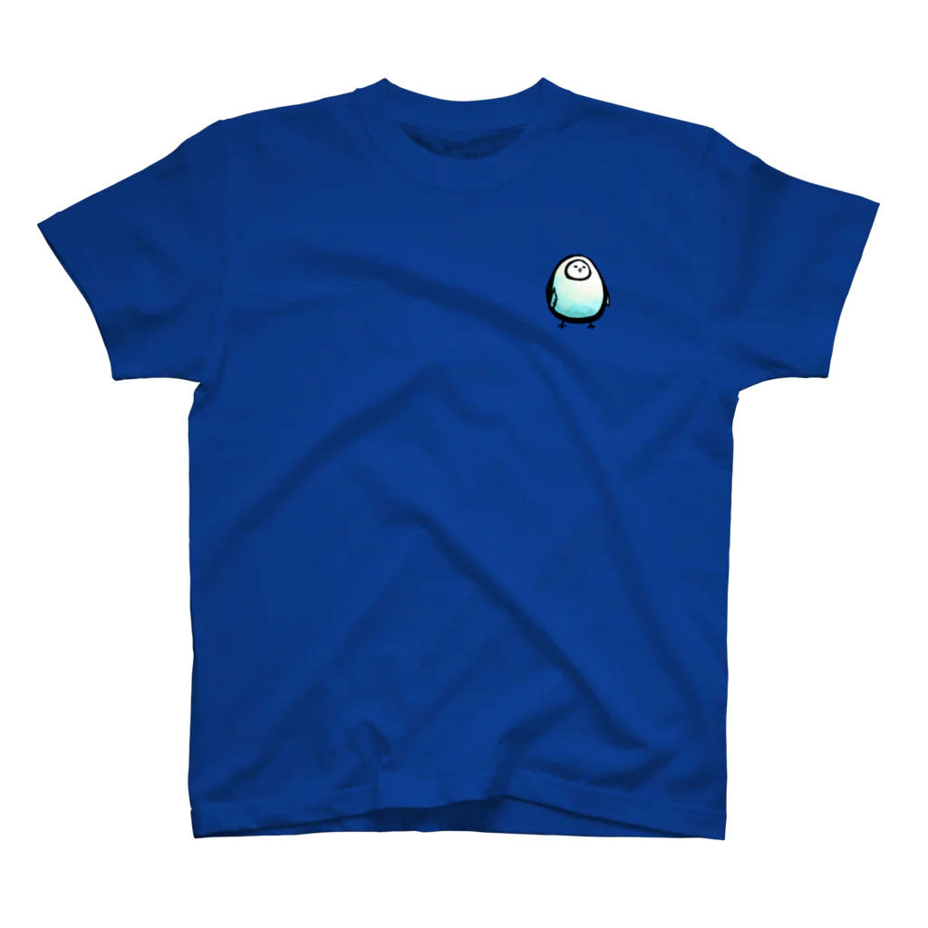 モノカタリ店舗の鳥たまご「ちょっとブルー」 スタンダードTシャツ