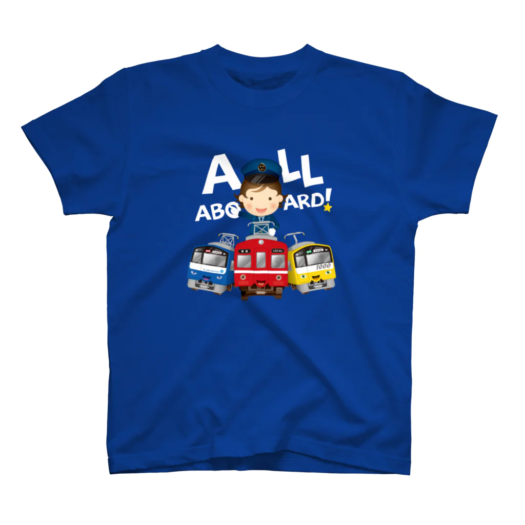 Train Kids! SOUVENIR SHOPの出発進行( All aboard ) ! タイトル文字色 : 白 ver. スタンダードTシャツ