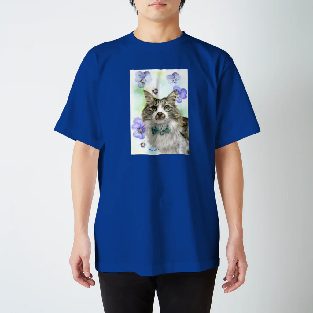 kinako-japanのノルウエージャンのモコちゃん スタンダードTシャツ