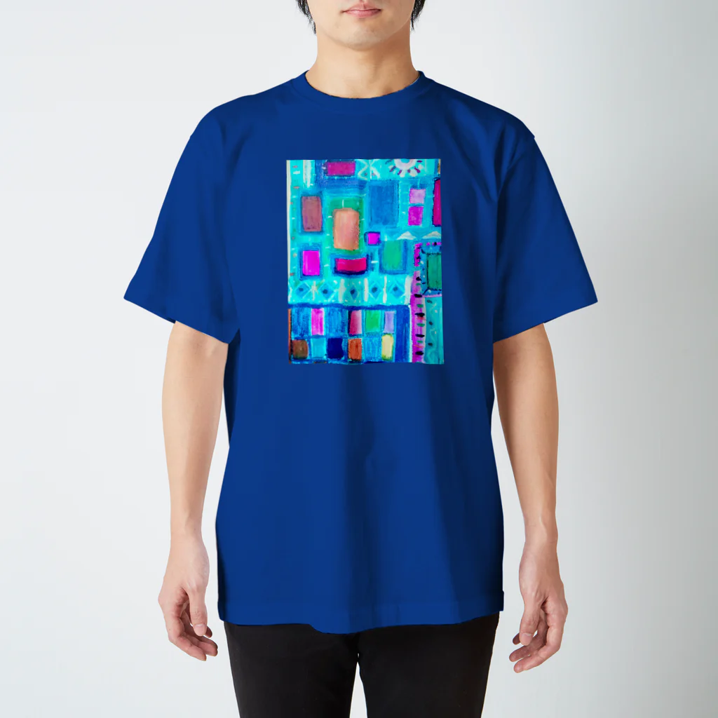 hirakoARTのターコイズスクエア Regular Fit T-Shirt