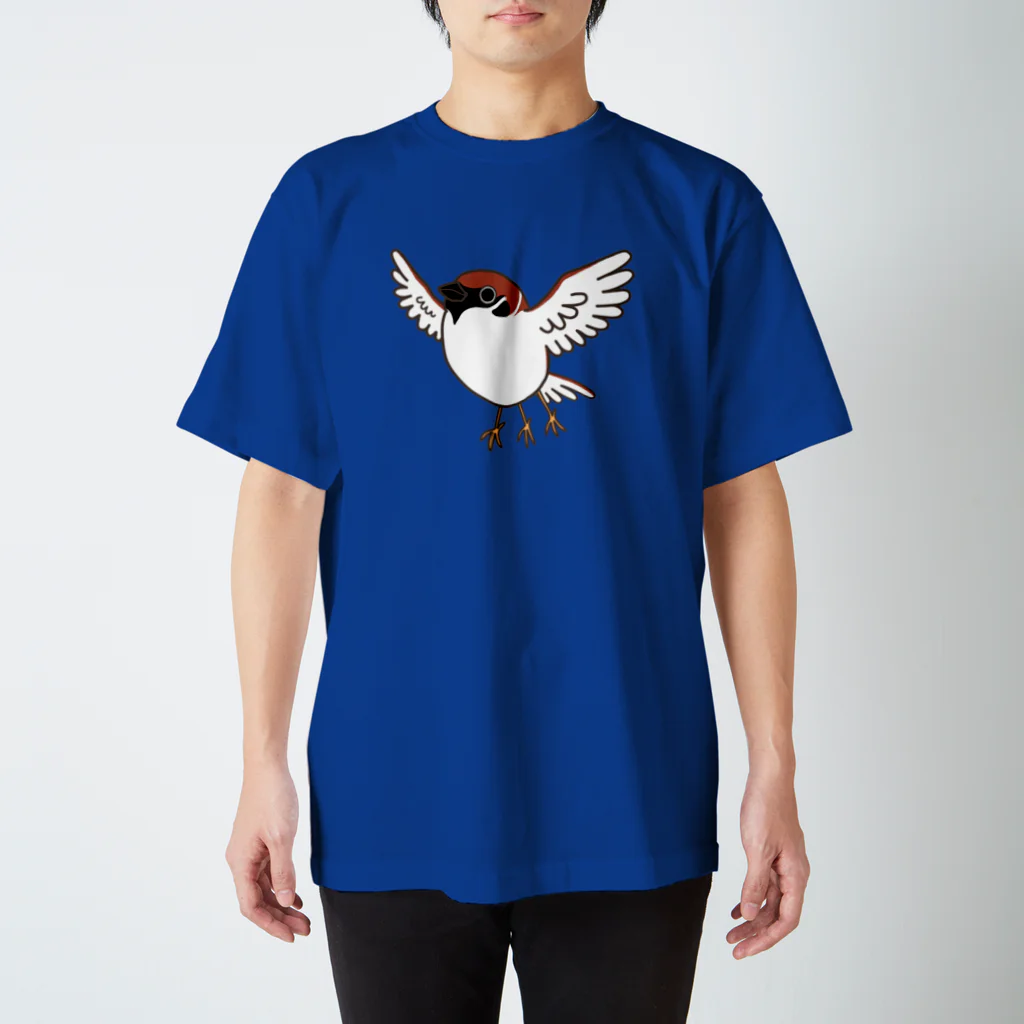 チョモランマリのヤタガラスシリーズ（スズメ） Regular Fit T-Shirt