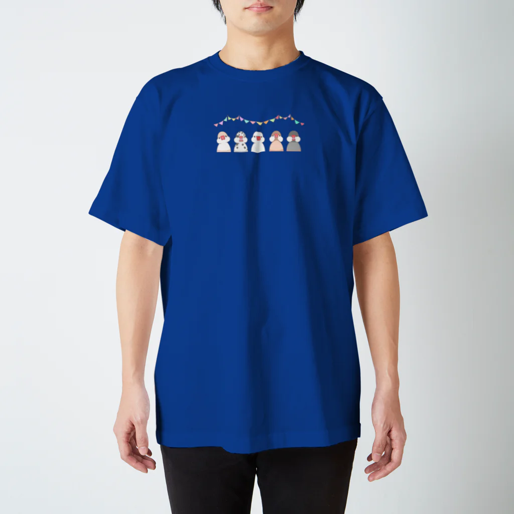 azunoazu art SHOPの文鳥とパーティー Regular Fit T-Shirt