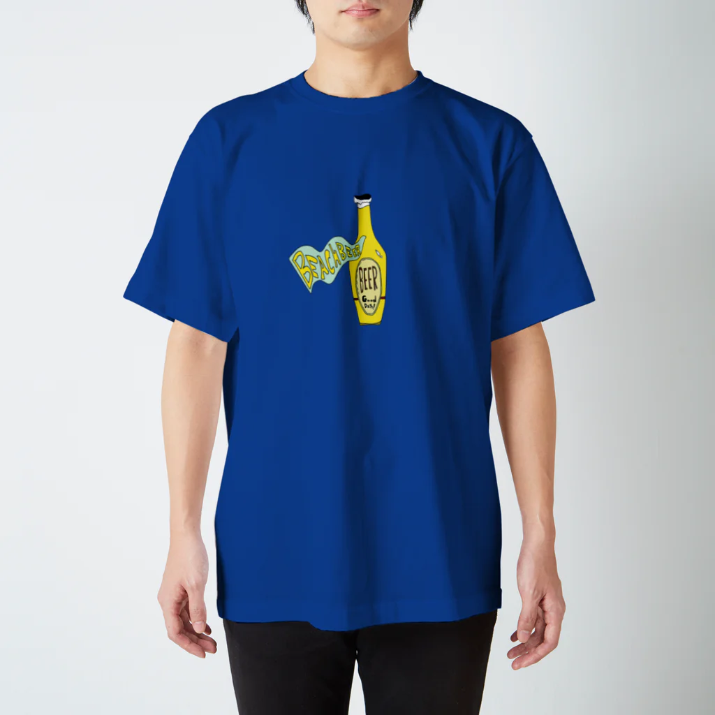 UNIQUE MANIACのビーチでビールを！ Regular Fit T-Shirt