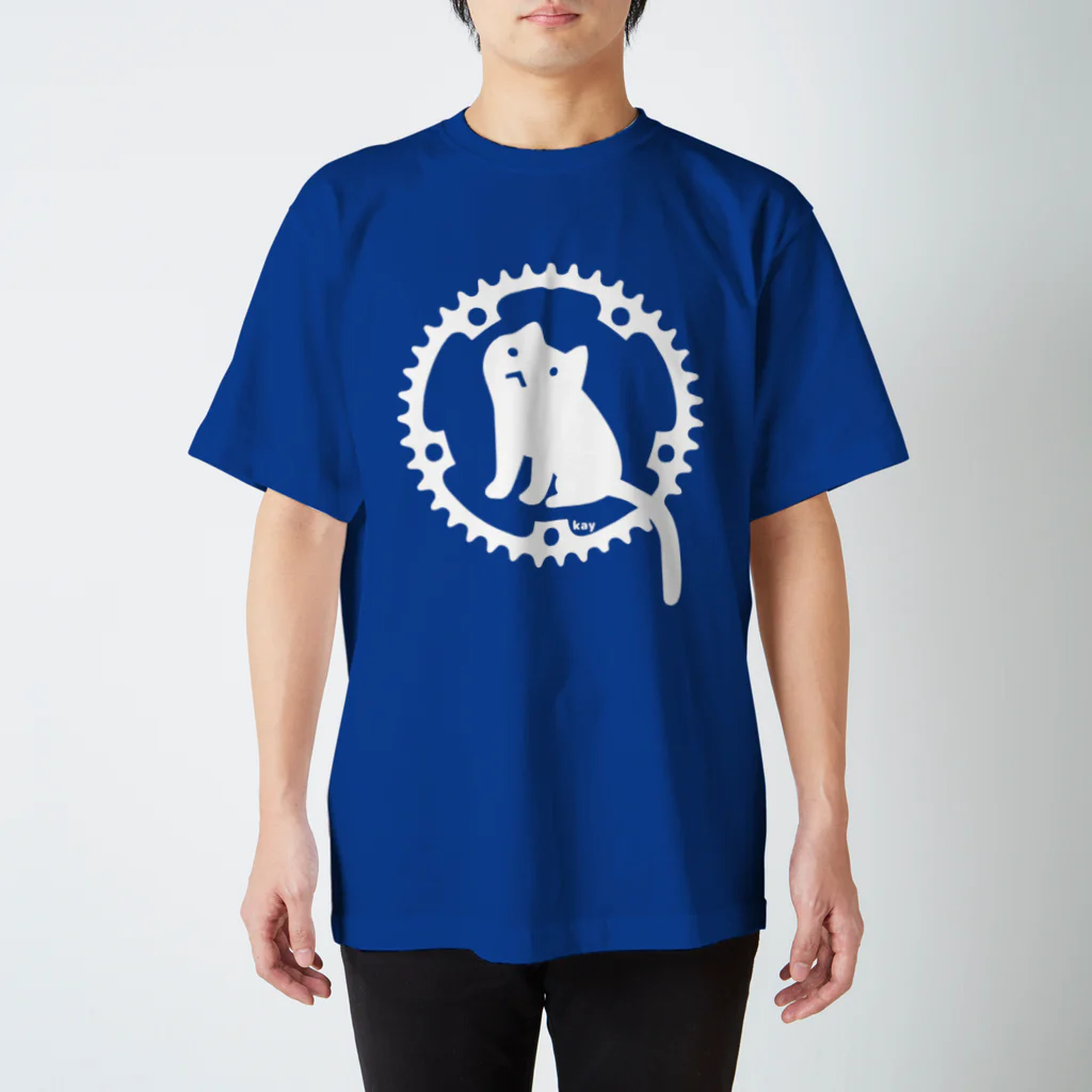 KOGUMA Factory SHOPのチェーンリングねこ・ホワイト スタンダードTシャツ