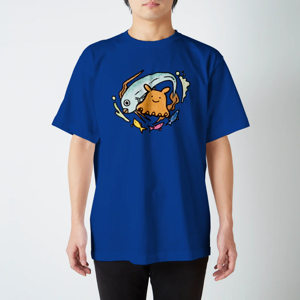 jun watanabeのメンダコ＆リュウグウノツカイ スタンダードTシャツ