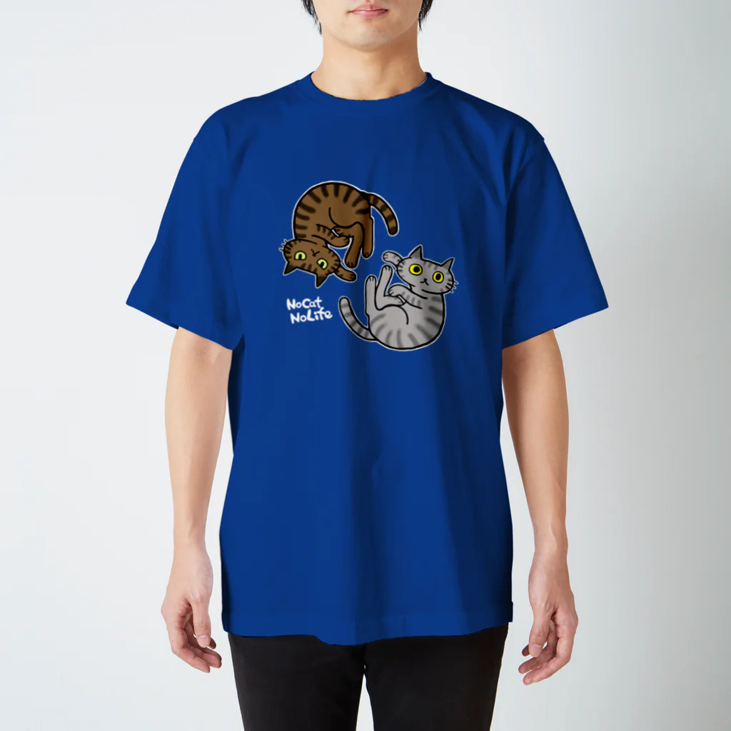 猫山ぽん太の【NoCat NoLife】濃い色版 Regular Fit T-Shirt
