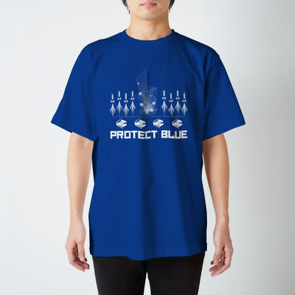 狐のProtect blue スタンダードTシャツ