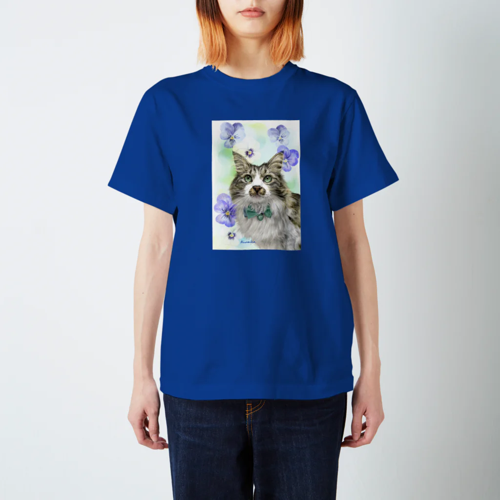 kinako-japanのノルウエージャンのモコちゃん スタンダードTシャツ