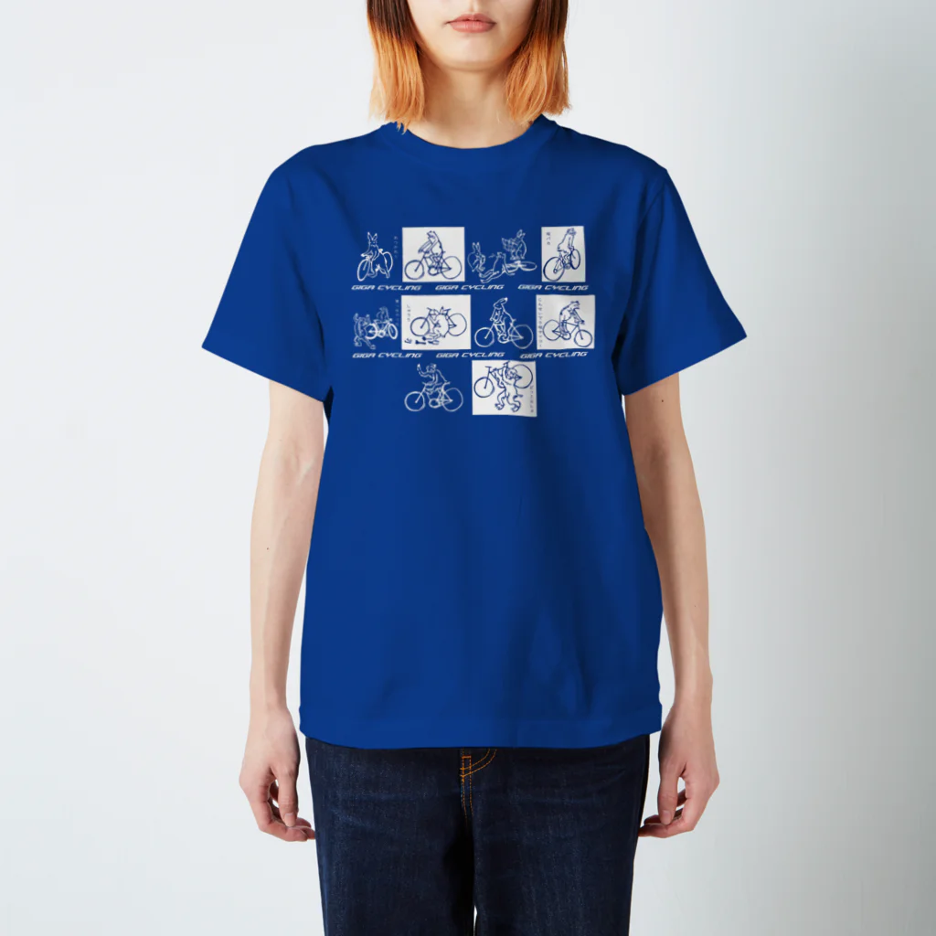 もびのりショップのgiga_cycling_grid_blue Regular Fit T-Shirt