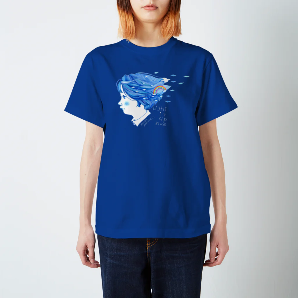 BonamiのLight it up Blue「すずちゃんの青い寝ぐせ」ダークカラー スタンダードTシャツ