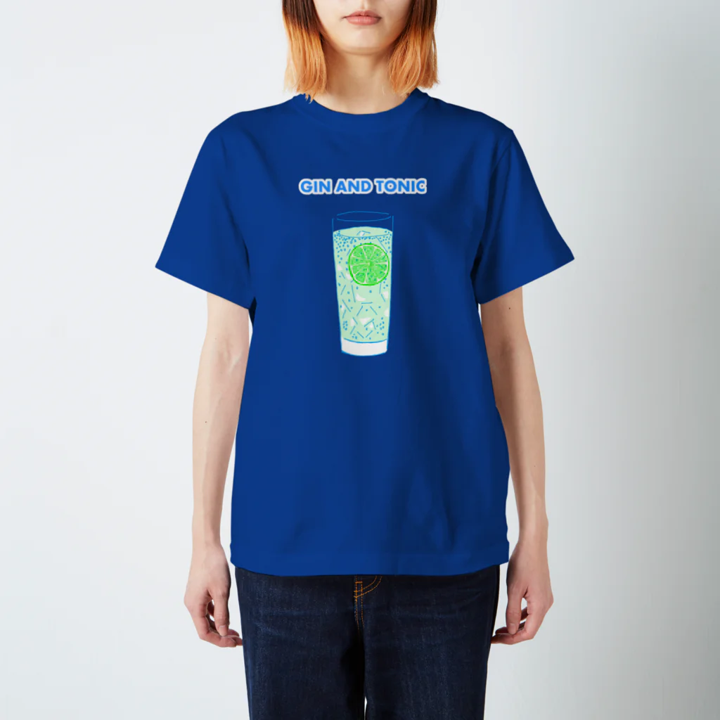 NIKORASU GOのこの夏おすすめ！カクテルデザイン「ジントニック」 スタンダードTシャツ