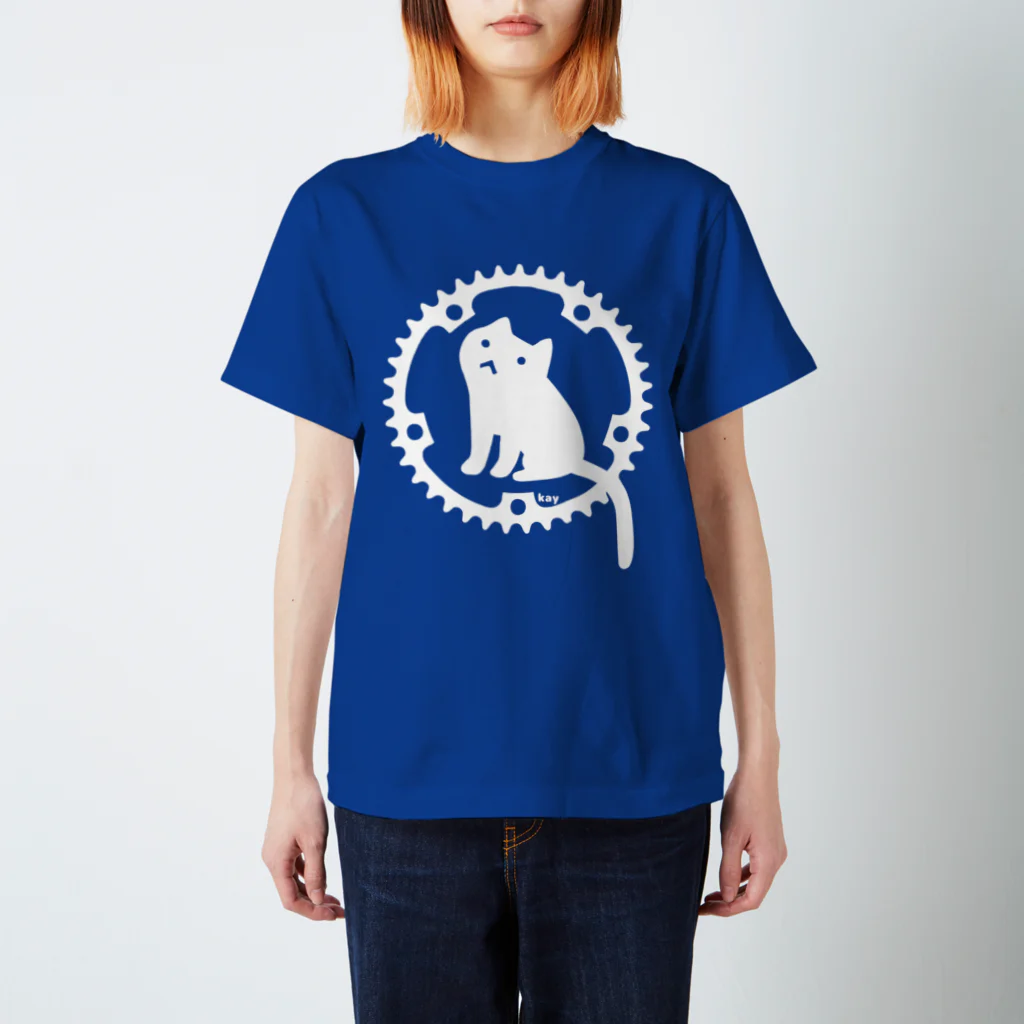 KOGUMA Factory SHOPのチェーンリングねこ・ホワイト スタンダードTシャツ