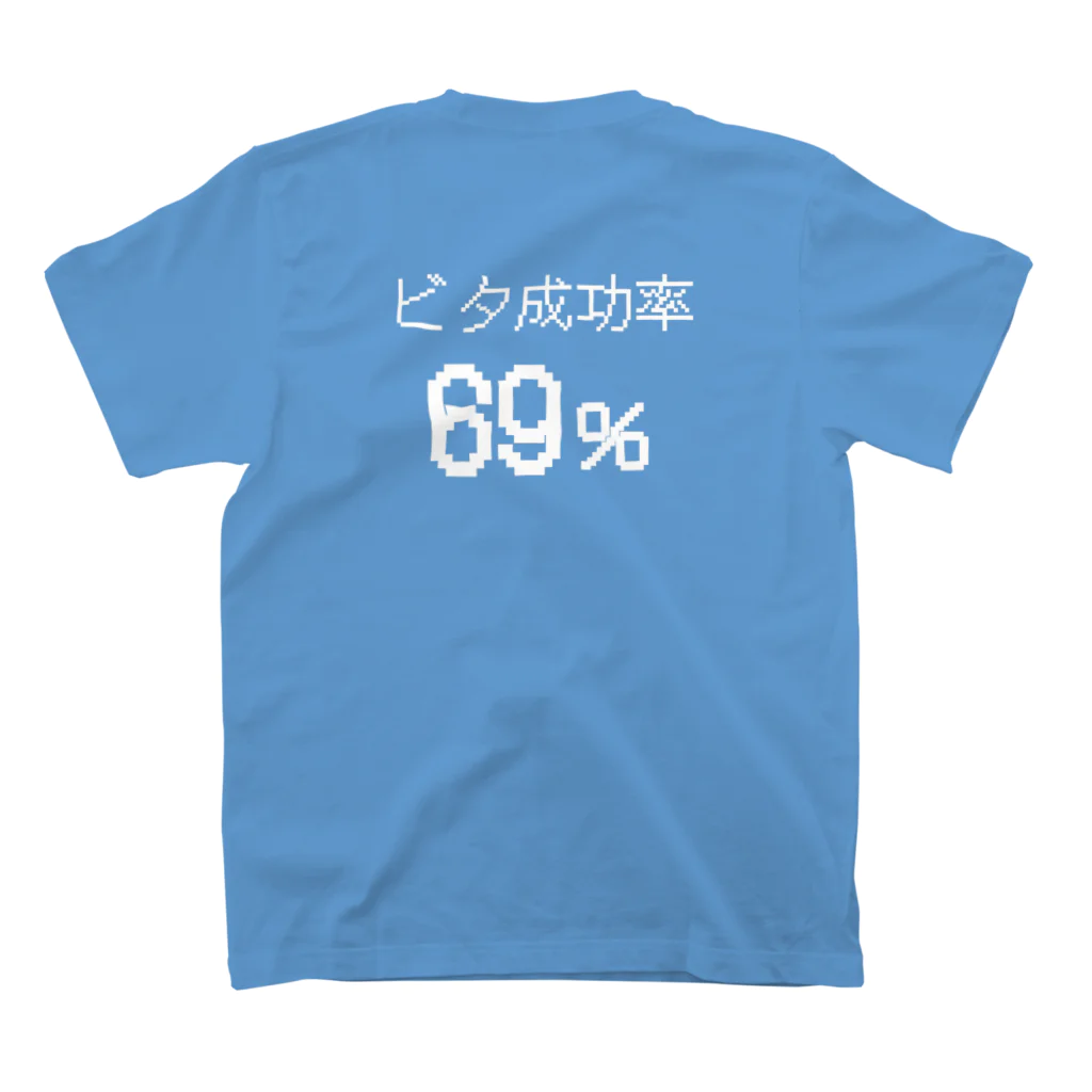 ポリンキー/ラッコさんのビタ成功率背番号 スタンダードTシャツの裏面