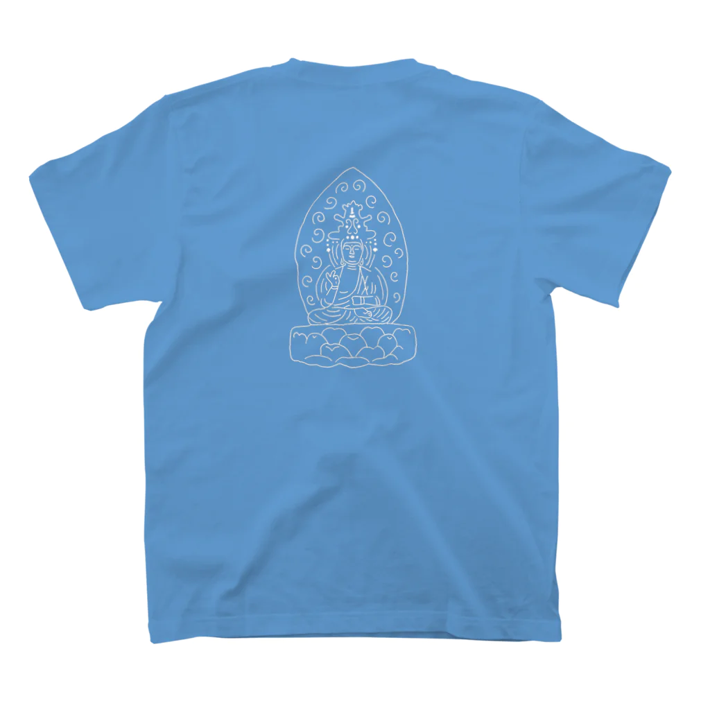 【公式】天城温泉 禅の湯　の(表)zen.(裏)観音様ラフ画 Regular Fit T-Shirtの裏面