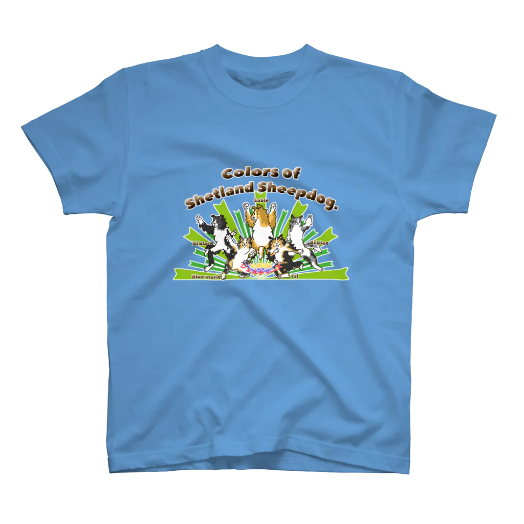 Airy BlueのColors of Shetland sheepdog　日本語ロゴVer. スタンダードTシャツ