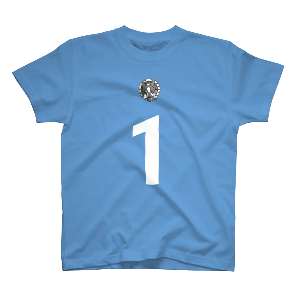 コチ(ボストンテリア)のボストンテリア(胸番号・背番号1)[v2.10k] スタンダードTシャツ