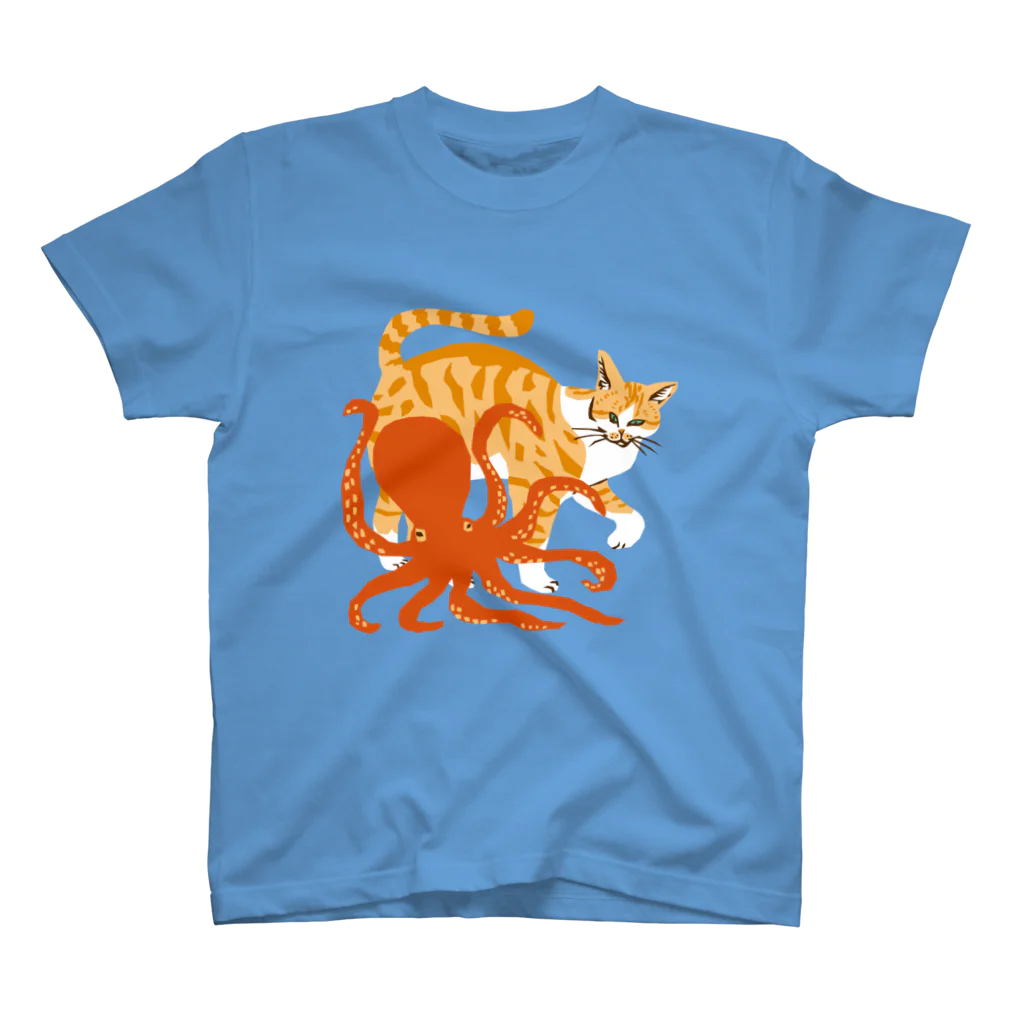 喫茶こぐまやの猫とタコ Regular Fit T-Shirt