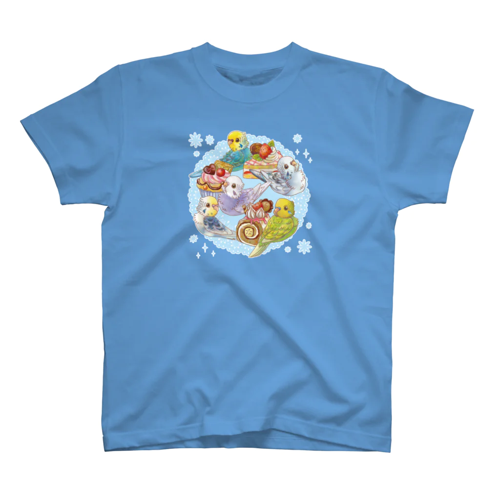 あにまるめいとのケーキとセキセイインコ スタンダードTシャツ